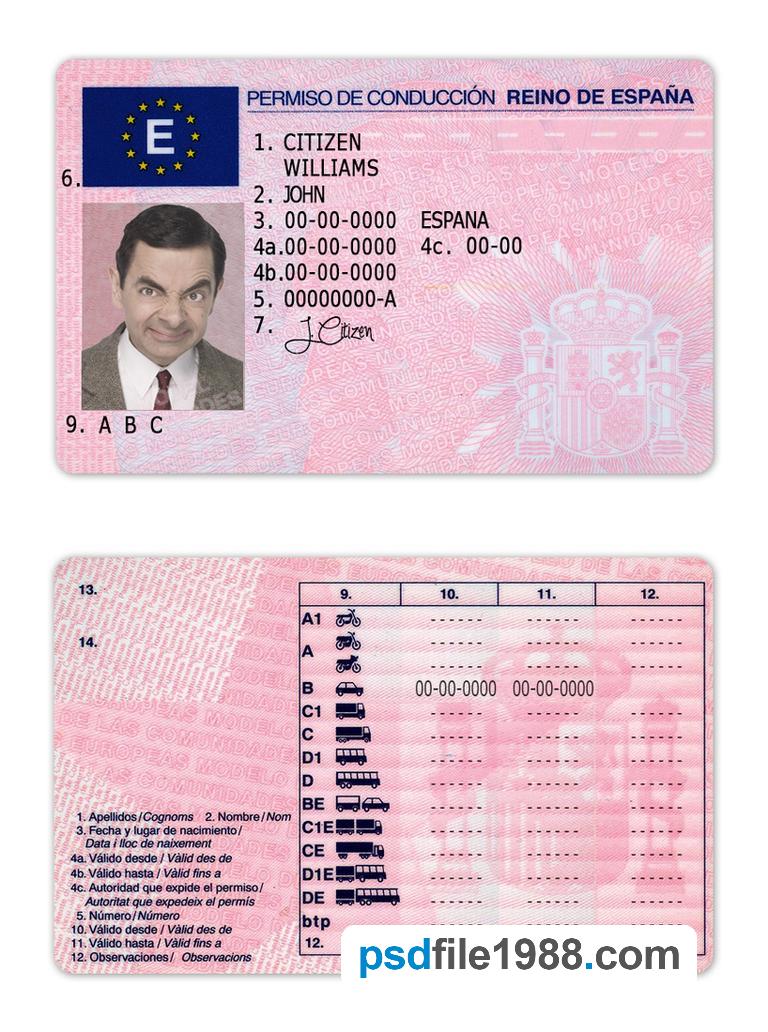 Spain Driving License